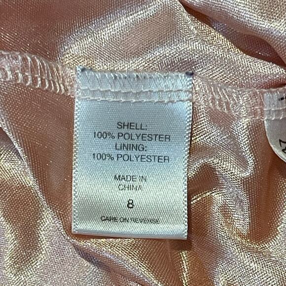 New York & Company Skirts Peach Honeycomb Patterned Skirt Size 8 - Picture 5 of 5